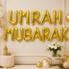 Gold Umrah Mubarak Foil Balloon Banner