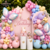 Pastel Butterfly Happy Birthday Balloon Decoration Set