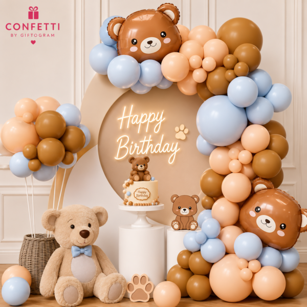 Teddy Bear Happy Birthday Balloon Decoration Set