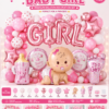 Baby Girl Baby Shower Balloon Decoration Set (122 PCS)