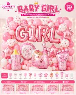 Baby Girl Balloon Decoration Set (122 PCS)