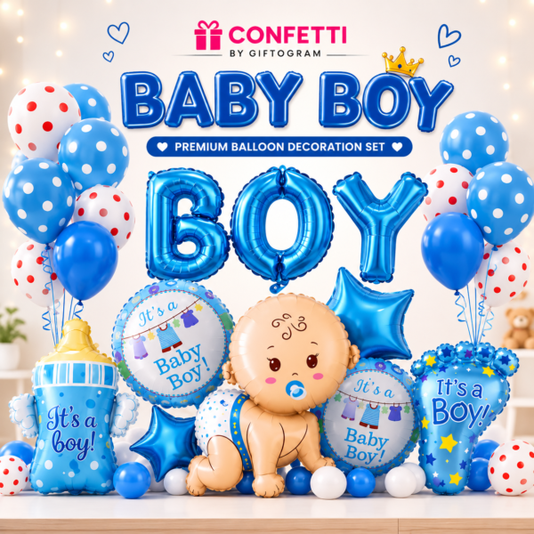 Baby Boy Balloon Decoration Set (92 PCS)