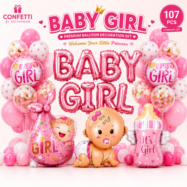 Baby Girl Balloon Decoration Set (107 PCS)