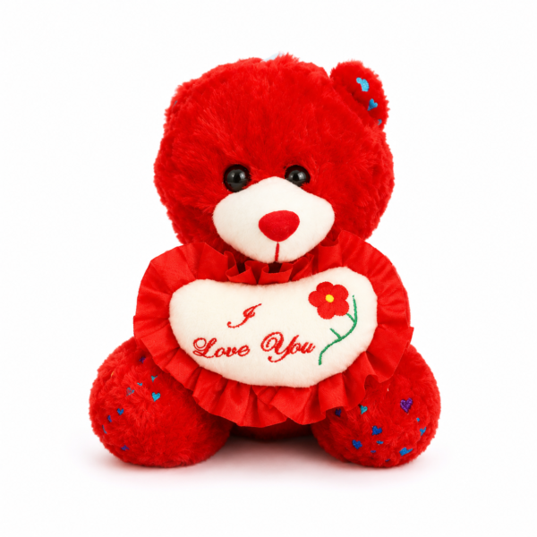 Red Teddy Bear with I Love You Heart