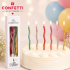 Rainbow Curved Birthday Candles (6 PCS) | Metallic Cake Candles