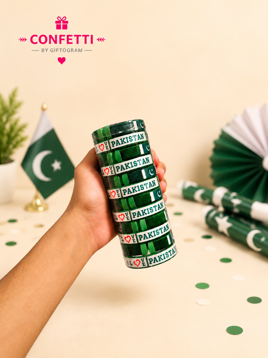 I Love Pakistan Wristbands (pack of 12)