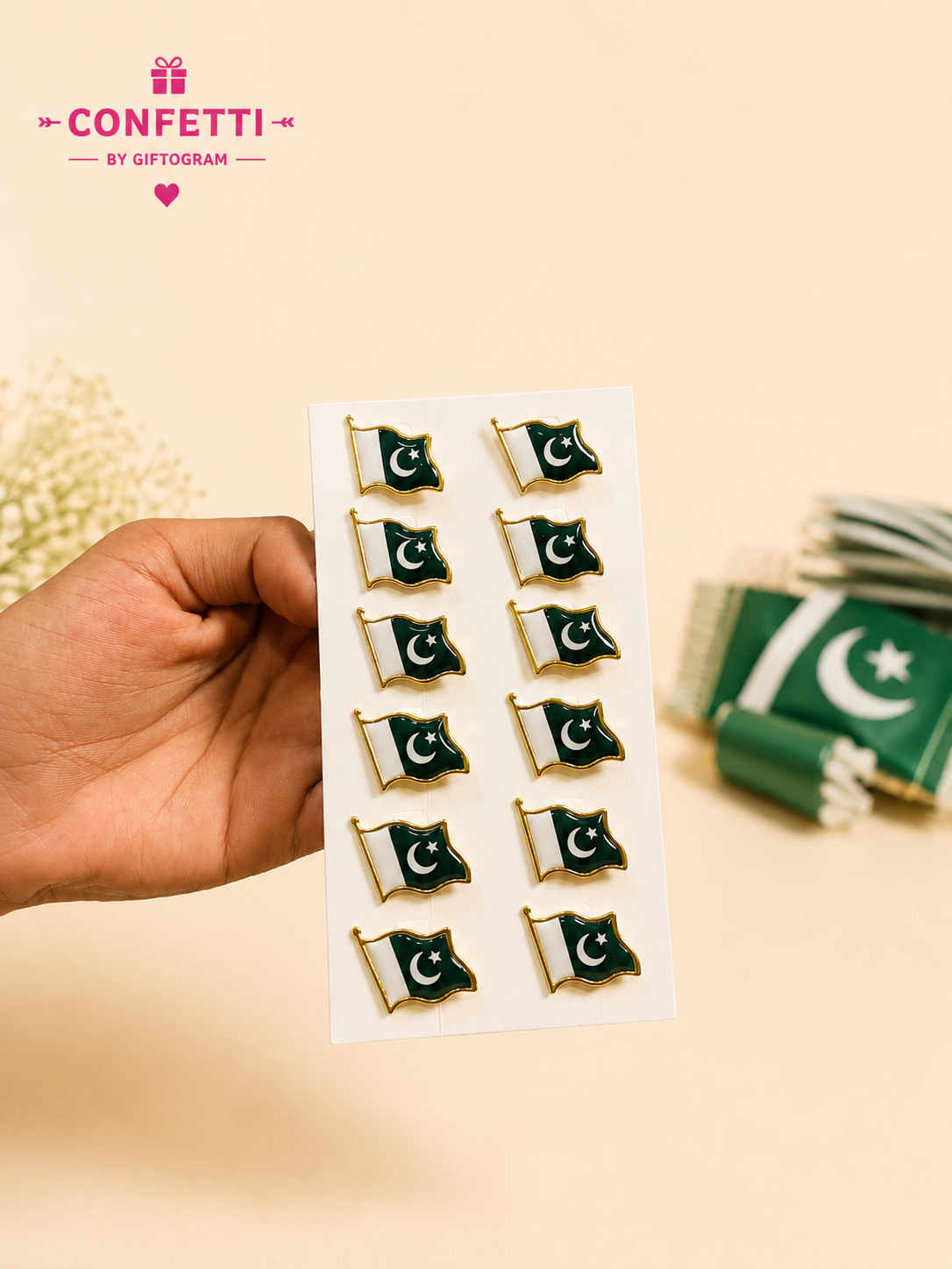 Pakistan Flag Lapel Pin Badge (12 Pcs)