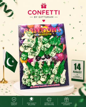 14 August Pakistan Independence Day Green & White Printed Balloons (Pack of 40)