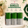 14 August Green & Silver Foil Bangles Set (Pack of 3) | Pakistan Independence Day Party Wrist Bands