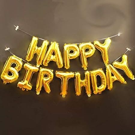 Gold Happy Birthday Foil Balloon Banner
