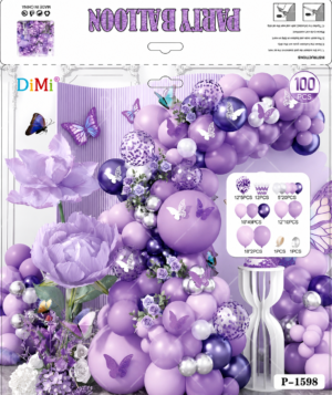 Purple Butterfly Balloon Decoration Set (100 PCS)