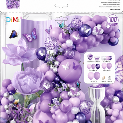 Purple Butterfly Balloon Decoration Kit