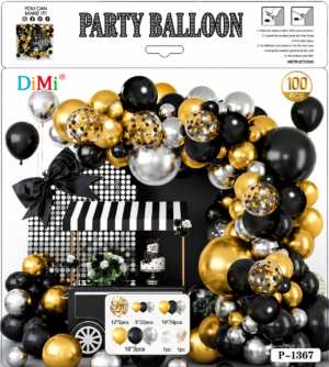 Black & Gold Balloon Garland Set– 100 PCS Birthday Party Balloon