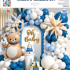 Blue Teddy Bear Baby Shower Balloon Decoration Kit