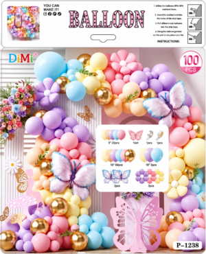 Pastel Butterfly Balloon Decoration Set – (100 PCS) Balloon | Confetti By Giftogram