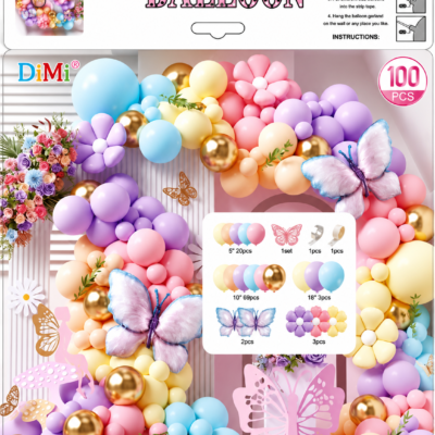 Pastel Butterfly Balloon Decoration Kit – 100 PCS Balloon | Confetti By Giftogram