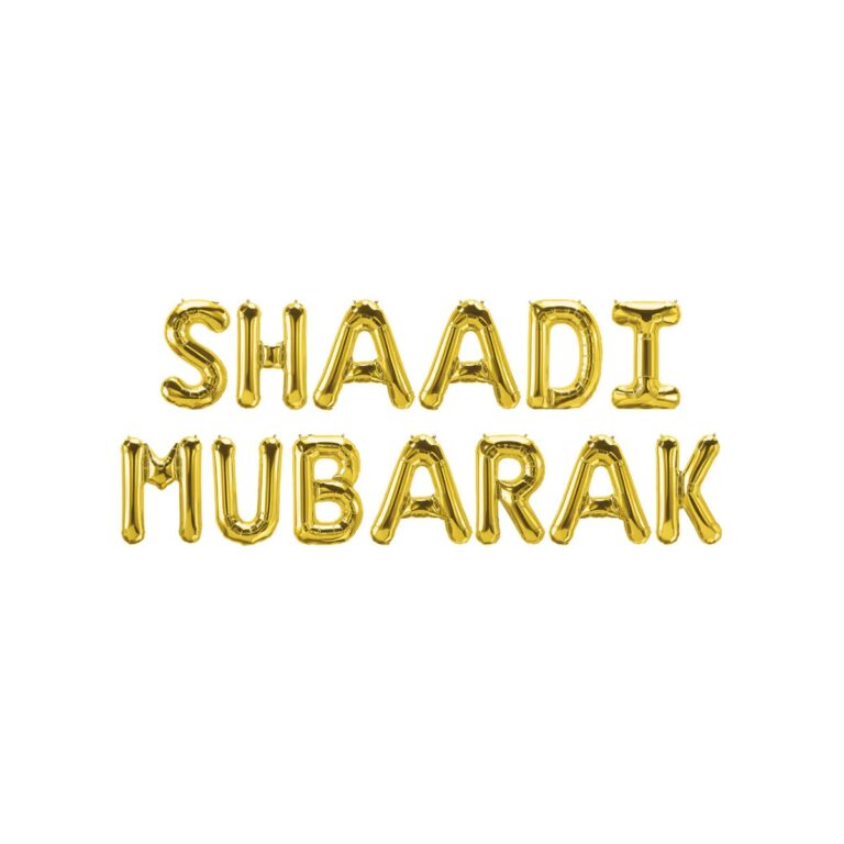 Gold Shaadi Mubarak Foil Balloon Banner